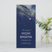 ネイビーと金ゴールド射撃、 発砲スターナイト結婚式 プログラム (スタンド正面)