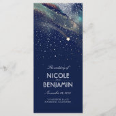 ネイビーと金ゴールド射撃、 発砲スターナイト結婚式 プログラム (正面)