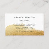 ネイビーと金ゴールド月筆ストロークの名刺 名刺 (裏面)