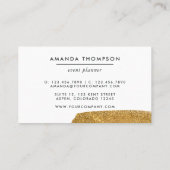 ネイビーと金ゴールド月筆ストロークの名刺 名刺 (裏面)