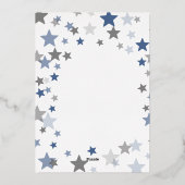 ネイビーと銅の星ベビーシャワー招待状sip&see 箔招待状 (裏面)