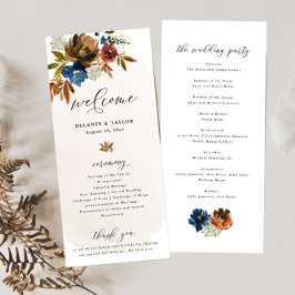 ネイビーと錆の水の色ボホフローラ背 プログラム