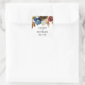 ネイビーと錆の水カラーフローラ結婚式の引き出物 スクエアシール (バッグ)