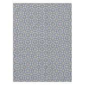 ネイビーと黄色の地中海のタイル模様 テーブルクロス (正面)