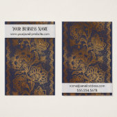 ネイビーのイヤリングホルダー陳列カードのゴールドレース (正面&裏面)