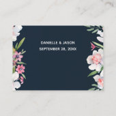 ネイビーのエンクロージャカード結婚に白い水仙 エンクロージャーカード (裏面)