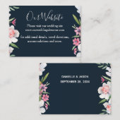 ネイビーのエンクロージャカード結婚に白い水仙 エンクロージャーカード (正面/裏面)