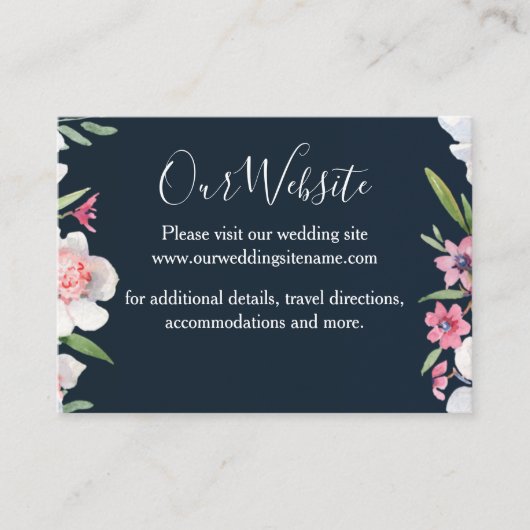 ネイビーのエンクロージャカード結婚に白い水仙 エンクロージャーカード (正面)