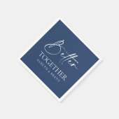 ネイビーのカクテル結婚ナプキンの組み合わせ スタンダードカクテルナプキン (角)