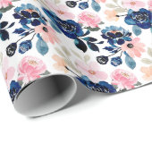 ネイビーのカントリーエレガンス ラッピングペーパー (ロールコーナー)