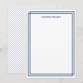 ネイビーのクラシックフレーム ノートカード (正面/裏面)