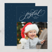 ネイビーのクリスマス1枚写真 シーズンカード (正面/裏面)