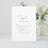 ネイビーのシンプルモダン結婚式RSVP 出欠カード (スタンド正面)