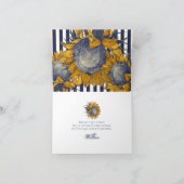 ネイビーのストライプとひまわり　サンキューカード サンキューカード (内部)