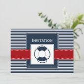 ネイビーのストライプ、ライフブオイ 、航海の結婚式の招待状 招待状 (スタンド正面)