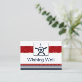 ネイビーのストライプ、ルーダー、航海の願い事カード エンクロージャーカード (スタンド正面)