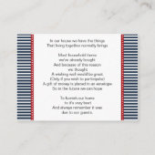 ネイビーのストライプ、ルーダー、航海の願い事カード エンクロージャーカード (裏面)