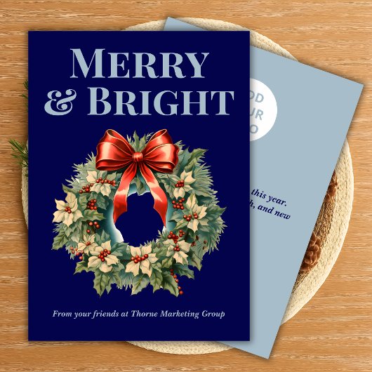 ネイビーのチームクリスマスカード シーズンカード