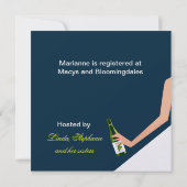 ネイビーのドレスにワインレッドの黒髪 招待状 (裏面)