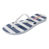 ネイビーのピンクシストライプーホース ビーチサンダル (アングル)