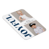 ネイビーのモダンクリスマスの休日の写真 マグネット (右側)