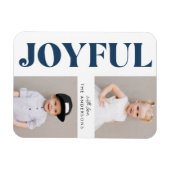 ネイビーのモダンクリスマスの休日の写真 マグネット (横)