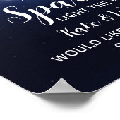 ネイビーの光の文字列スパーカーはオフに結婚送信 ポスター (角)