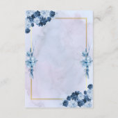 ネイビーの水彩画ウェディング詳細挿入ページ エンクロージャーカード (裏面)