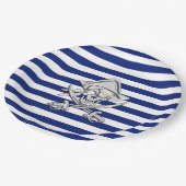 ネイビーの海賊クロムのようなストライプ作品 ペーパープレート (アングル)