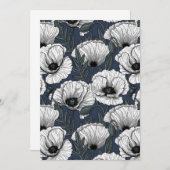 ネイビーの白いケシ (正面/裏面)