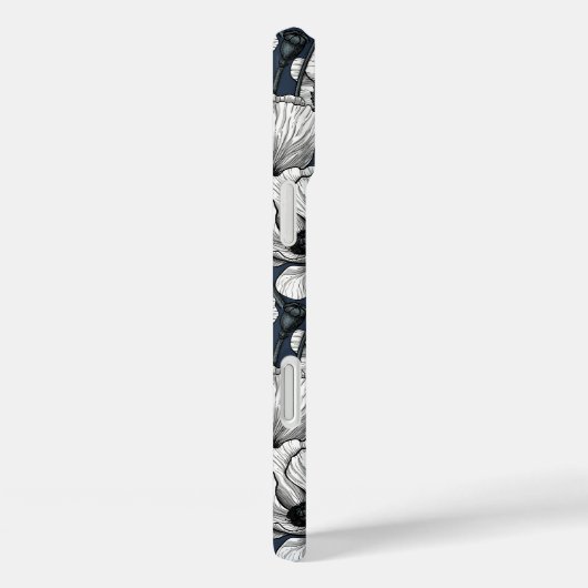 ネイビーの白いケシ Case-Mate iPhoneケース (裏面 / 右)