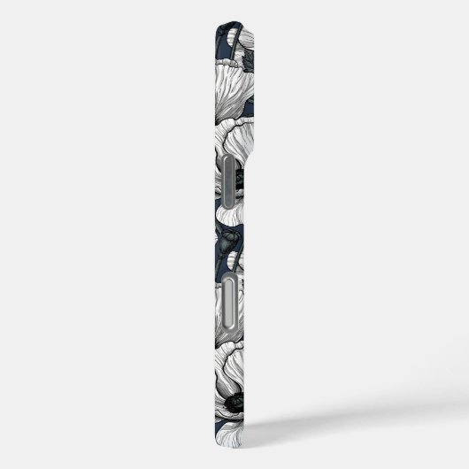 ネイビーの白いケシ Case-Mate iPhoneケース (裏面 / 右)