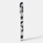 ネイビーの白いケシ iPhoneケース (左側面)