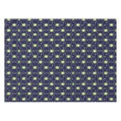 ネイビーの白いポインセテ離れィアのグリズムクリスマス テーブルクロス (正面(横))