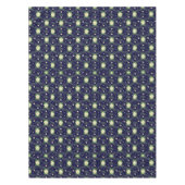 ネイビーの白いポインセテ離れィアのグリズムクリスマス テーブルクロス (正面)