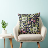 ネイビーの白アマリリスとピンクス クッション (椅子)