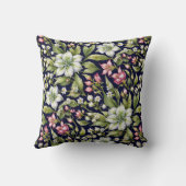 ネイビーの白アマリリスとピンクス クッション (裏面)