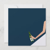 ネイビーの結婚前お披露目会 ワイン招待状 招待状 (裏面)