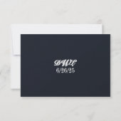 ネイビーの結婚式QRコード返信ハガキ 出欠カード (裏面)