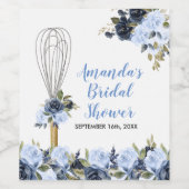 ネイビーの花々がもうすぐ消えてしまう ワインラベル (シングルラベル)