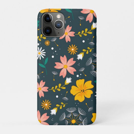 ネイビーの花園の幻想的な春のパターン Case-Mate iPhoneケース (裏)