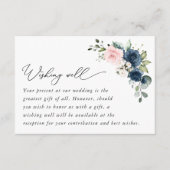 ネイビーの花、ピンクの花、フローラの願い エンクロージャーカード (正面)