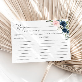 ネイビーの花、ピンクの花、ブライダルシャワーのレシピ