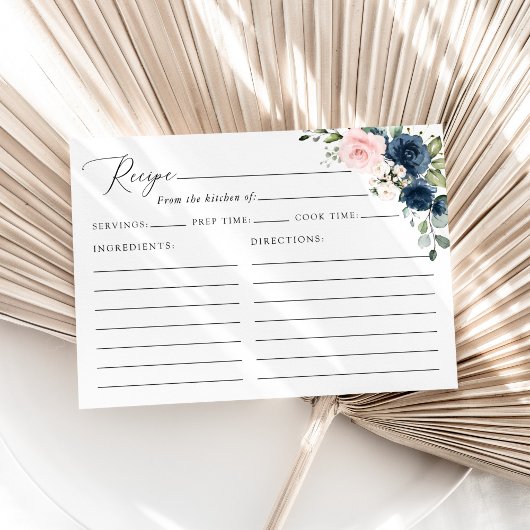 ネイビーの花、ピンクの花、ブライダルシャワーのレシピ