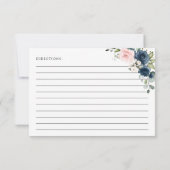 ネイビーの花、ピンクの花、ブライダルシャワーのレシピ (裏面)