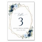 ネイビーの花、青い花、ボヘミア、テーブルナンバー テーブルナンバー (裏面)