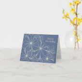 ネイビーの誕生日カードに遊び心のある花弁 カード (黄色い花)