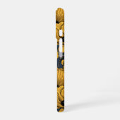 ネイビーの黄色いケシ iPhone 16ケース (左側面)