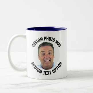 ネイビーの2トーン オリジナル 写真マグカップ(中サイズの文字) ツートーンマグカップ