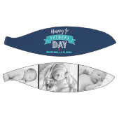 ネイビーの「Happy 1st Father’s Day タコイズバナー太字」デザイン バスケットボール (パネル)
